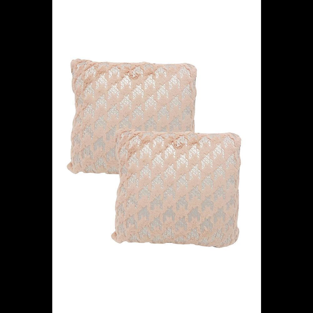 G.I.L.I. 16" x 16"  Faux Fur Pillows Pillows Blush - Set of 2